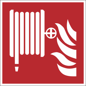 Brandschutzzeichen Rot Weiss nach DIN Iso Symbol F002 Löschschlauch